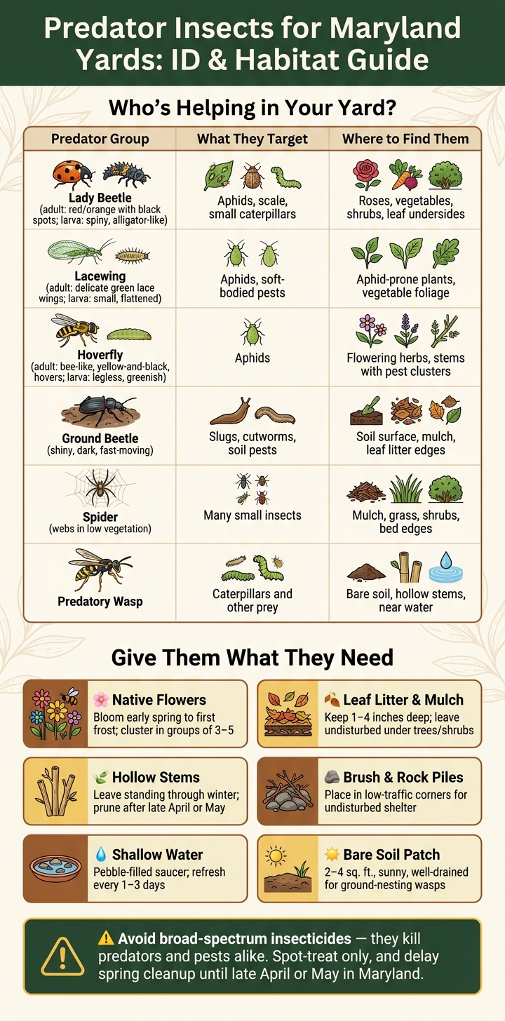 Predator Insects for Maryland Yards: ID & Habitat Guide