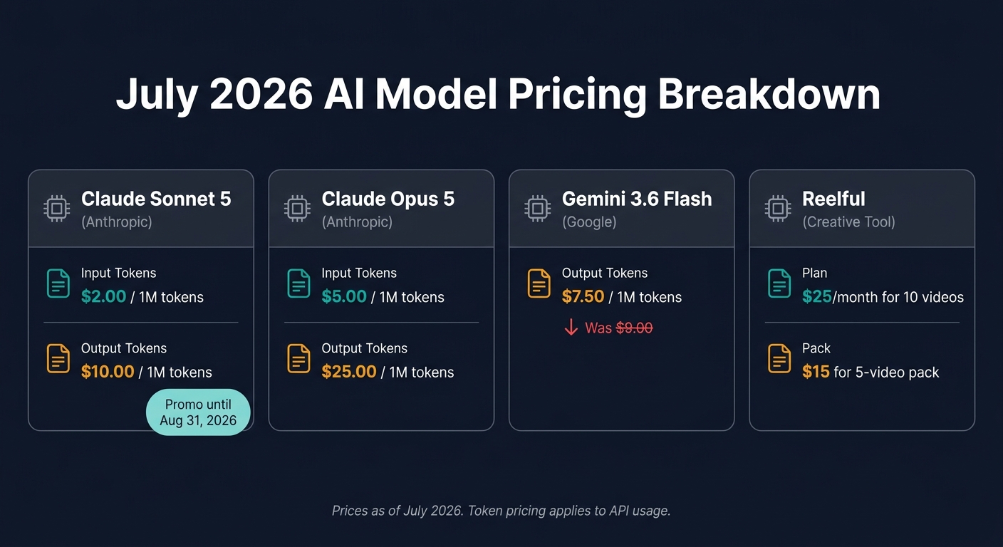 July 2026 AI Model Pricing Comparison
