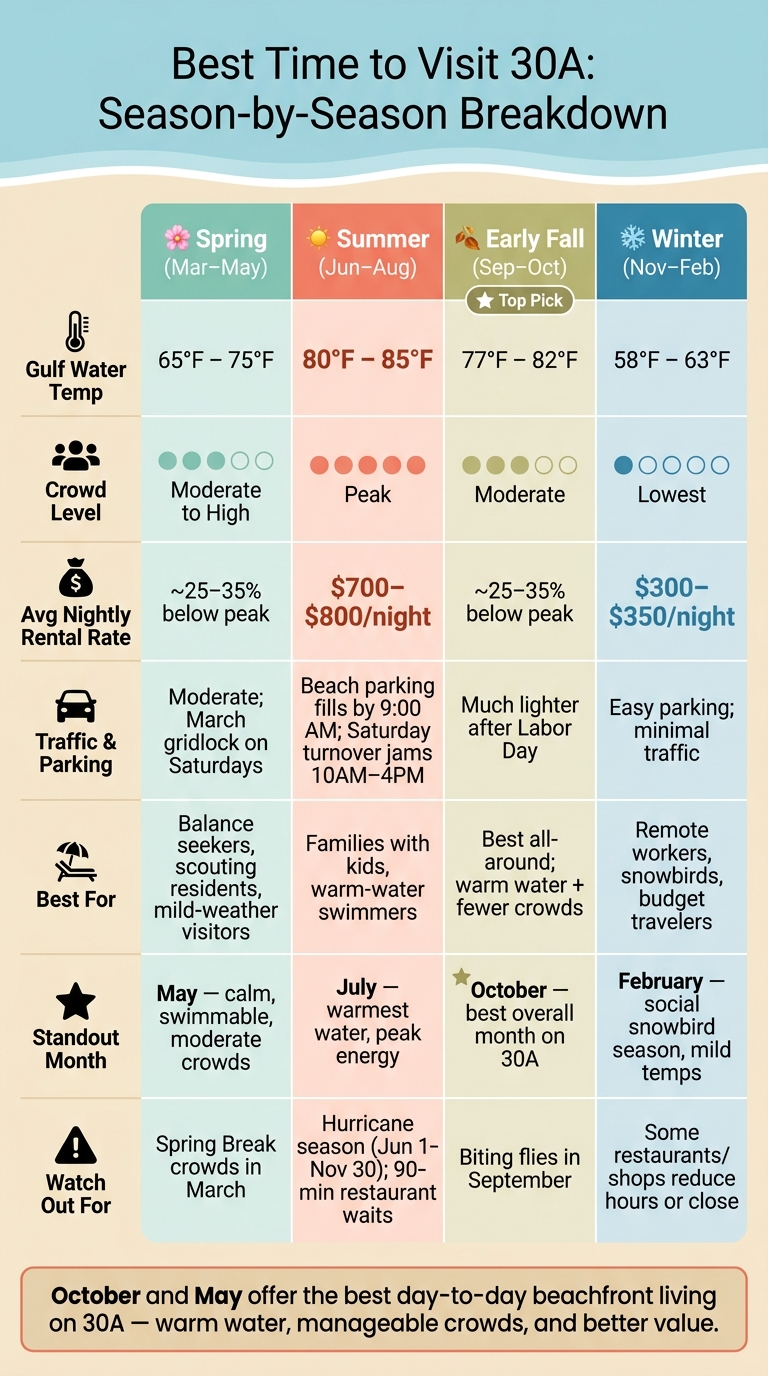Best Time to Visit 30A: Season-by-Season Comparison Guide