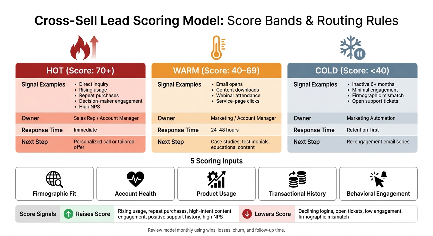 Cross-Sell Lead Scoring: Hot, Warm & Cold Account Routing Guide