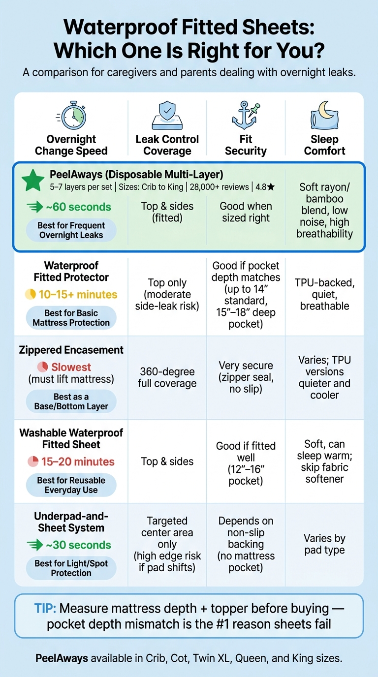 Waterproof Fitted Sheets Compared: Speed, Fit, Leak Control & Comfort