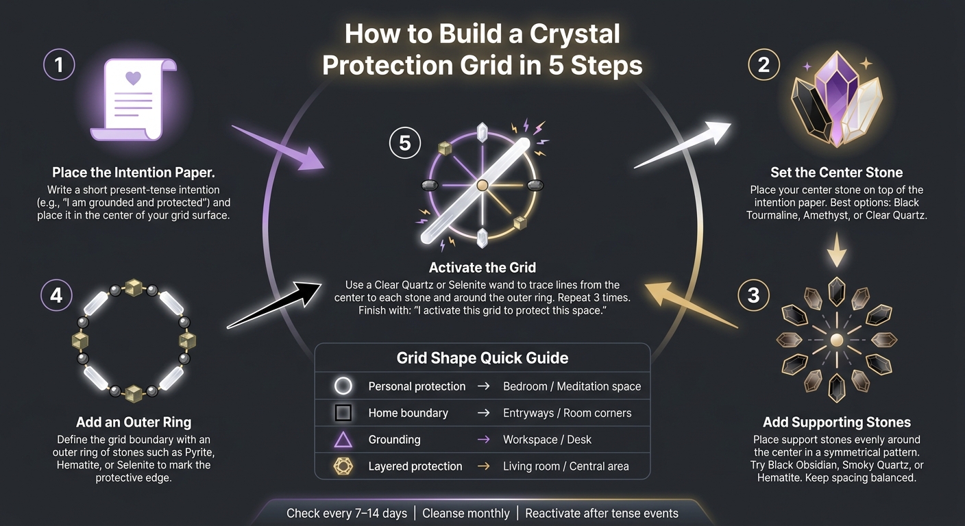 How to Build a Crystal Protection Grid: 5-Step Visual Guide