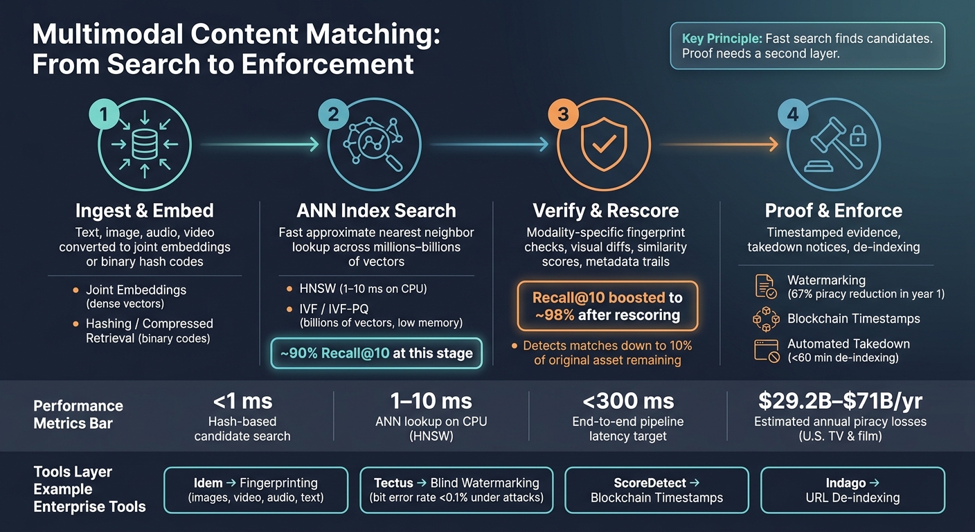 Multimodal Content Matching: From Search to Enforcement
