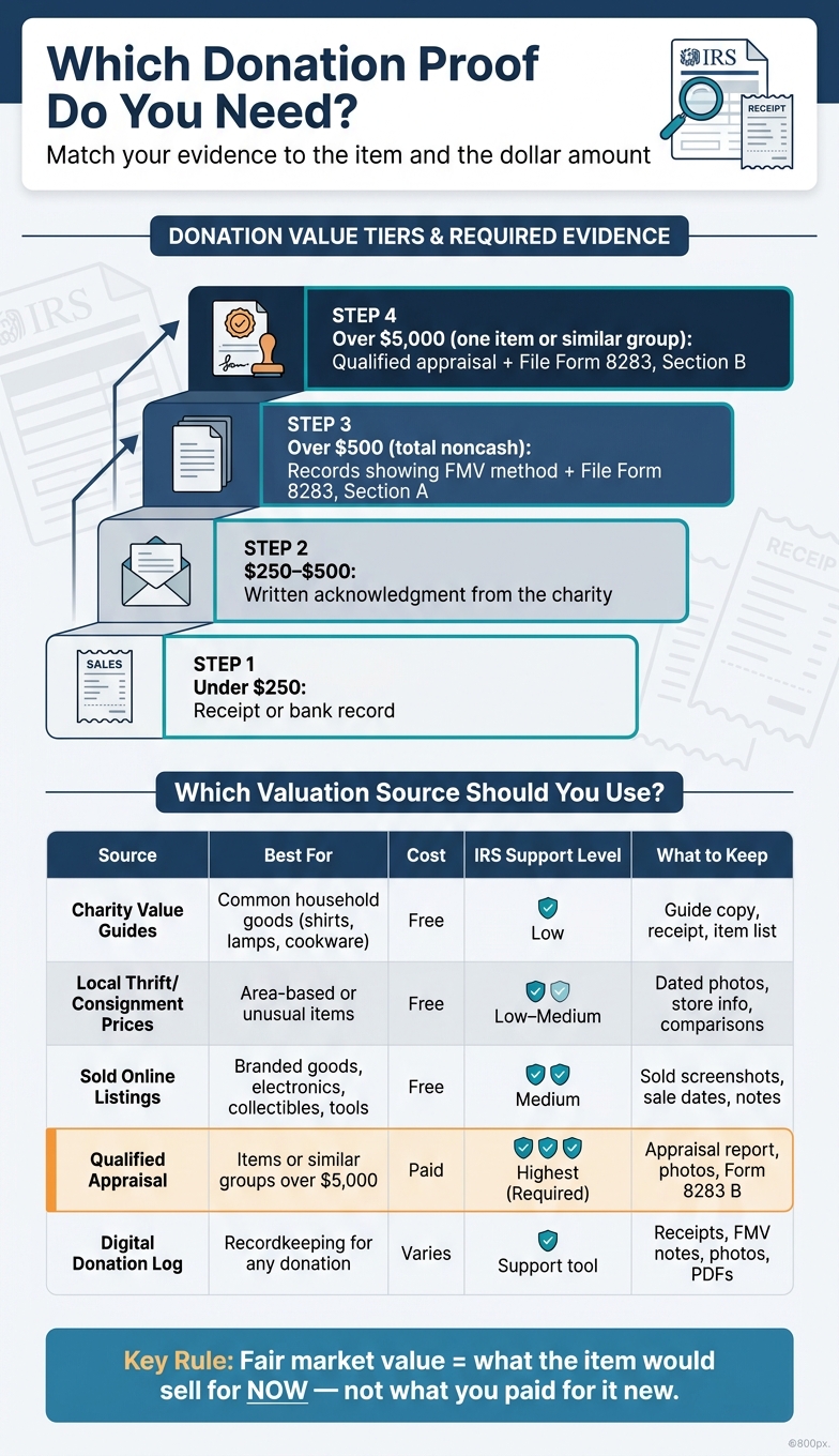 Donation Proof Requirements by Dollar Amount & Item Type