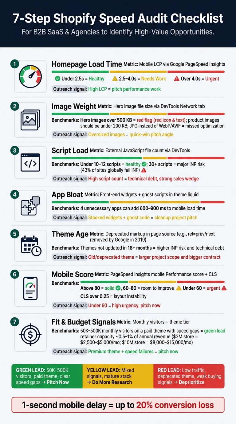 7-Step Shopify Speed Audit: From Check to Outreach Decision
