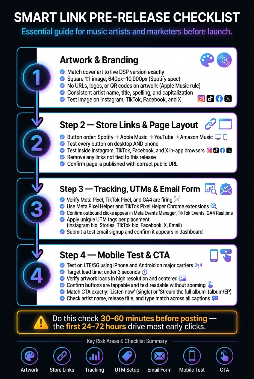 Smart Link Pre-Release Checklist: 4-Step Launch Process