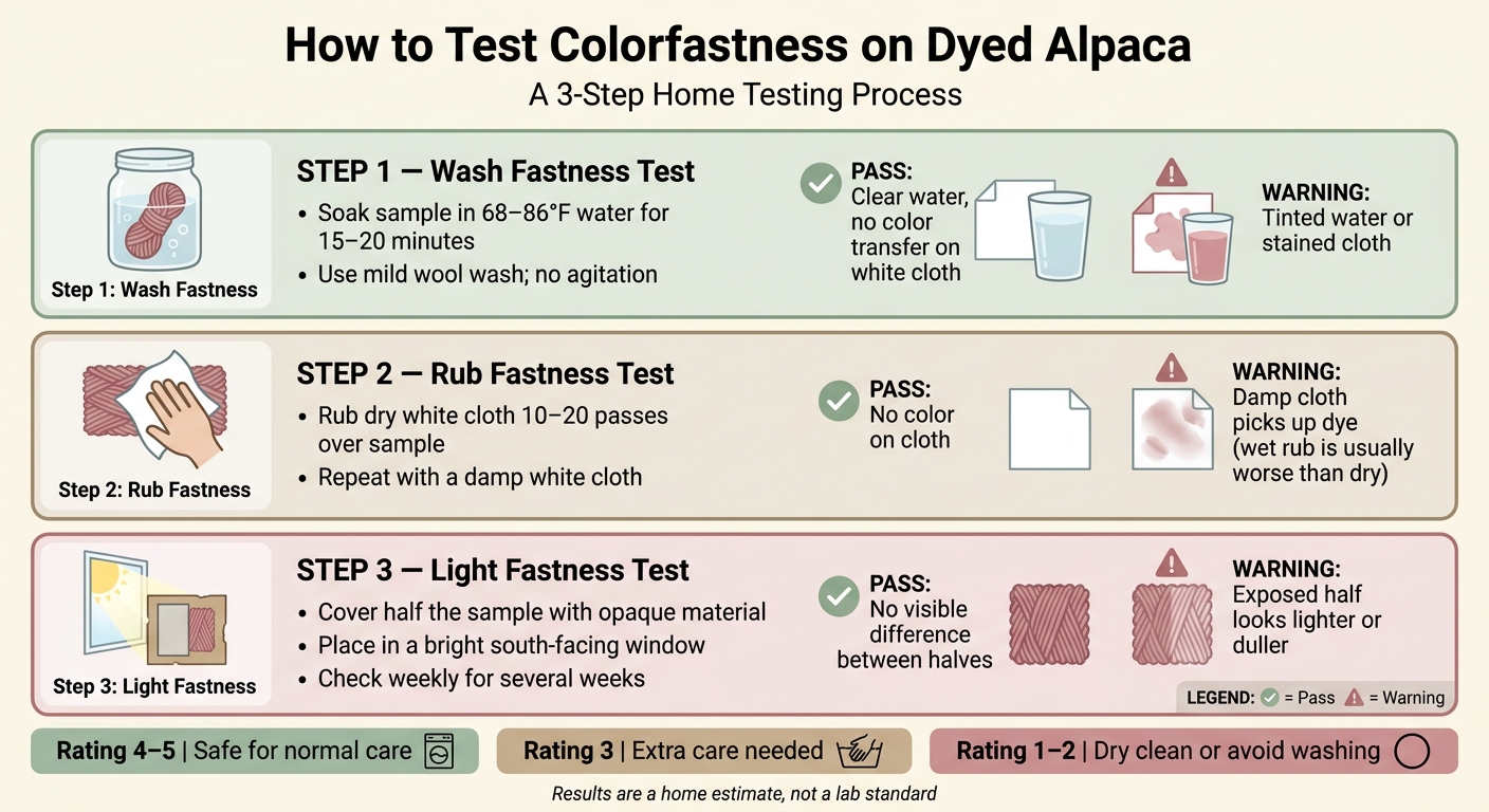 How to Test Colorfastness on Dyed Alpaca: 3-Step Home Testing Guide