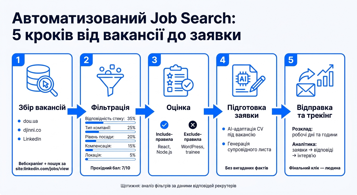 Автоматизований Job Search: 5 кроків від вакансії до заявки