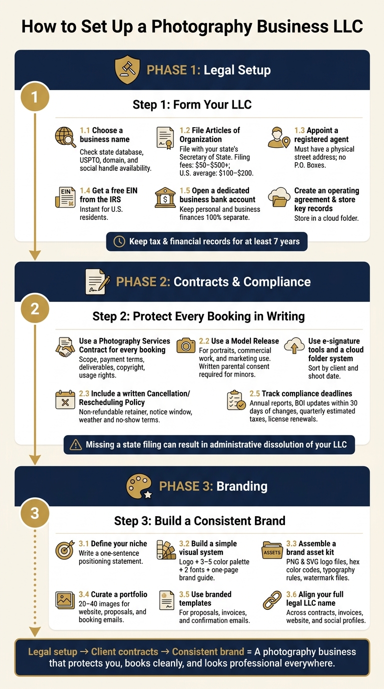 How to Set Up a Photography Business LLC: Legal, Contracts & Branding Steps