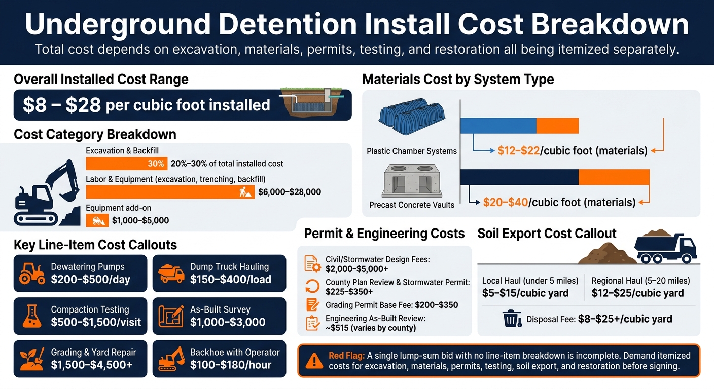 Underground Detention Install Cost Breakdown: Key Numbers at a Glance