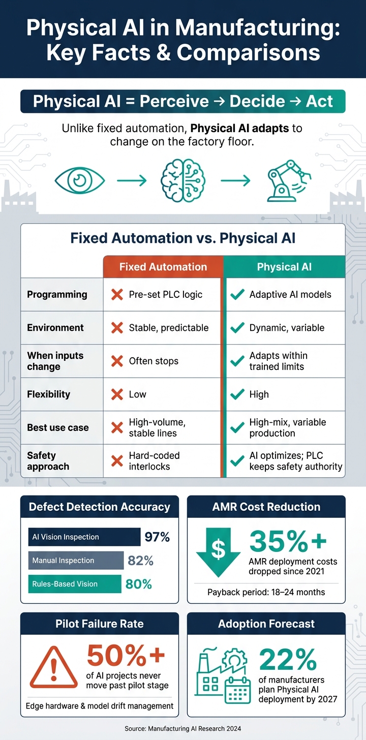 Physical AI vs. Fixed Automation: Key Differences & Stats for Manufacturers