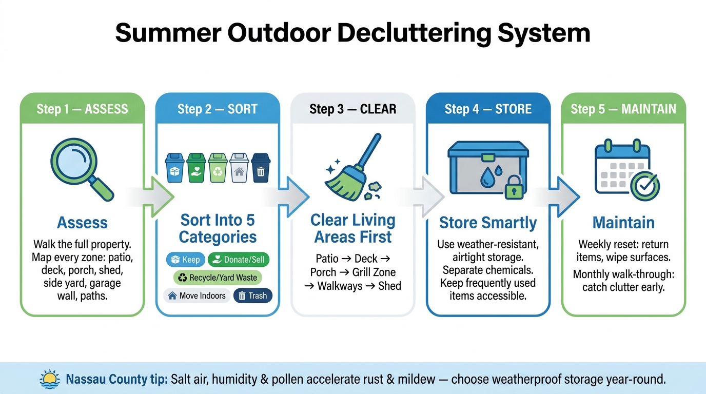 Summer Outdoor Decluttering System: 5-Step Process