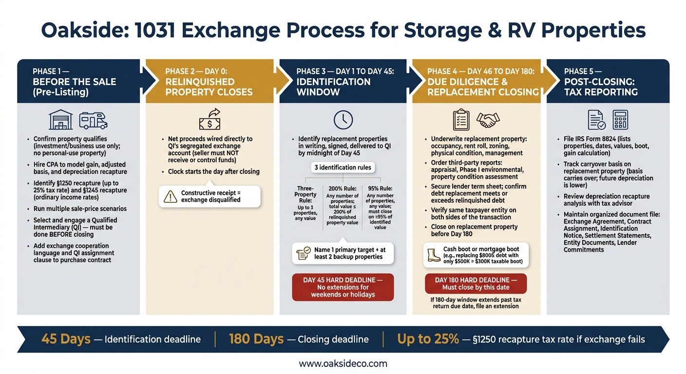 1031 Exchange Process for Storage & RV Properties: Step-by-Step Timeline