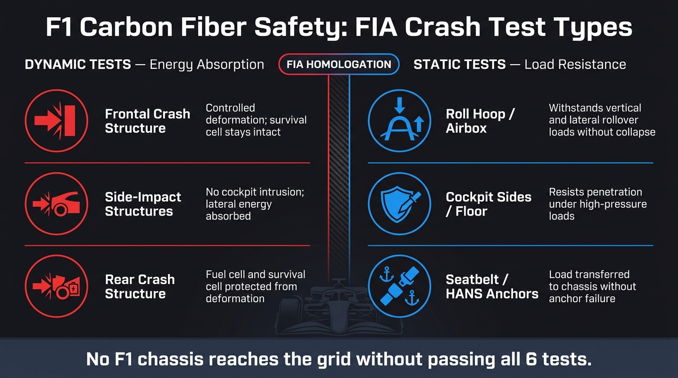 F1 Carbon Fiber Safety: FIA Crash Test Types Explained