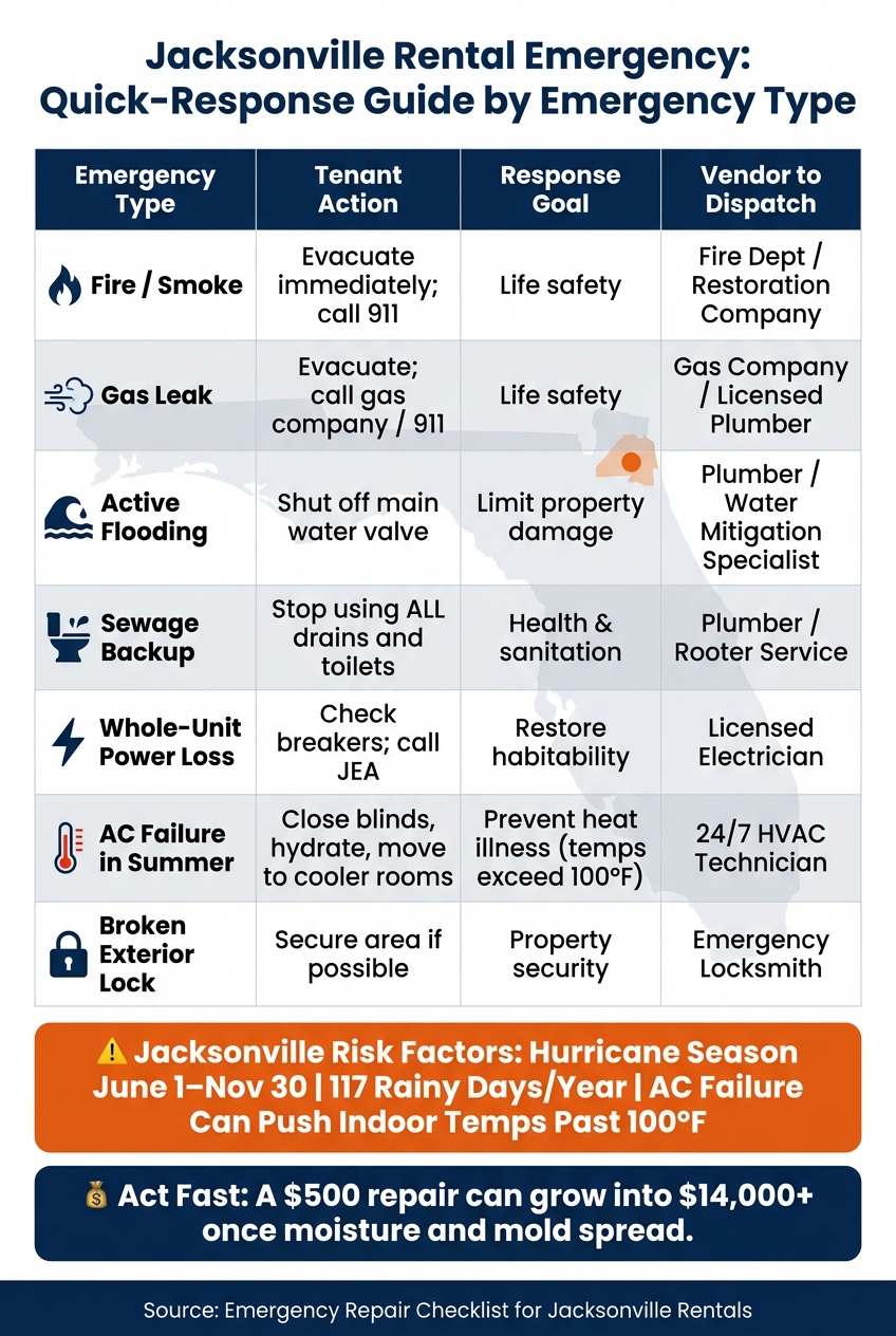 Jacksonville Rental Emergency: Quick-Response Guide by Emergency Type