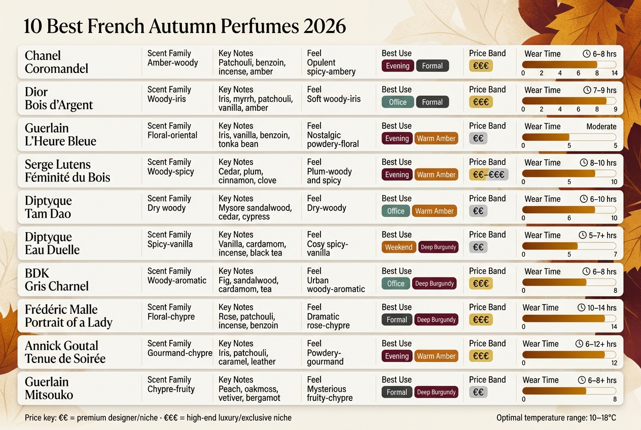 10 Best French Autumn Perfumes 2026: Quick Comparison Guide