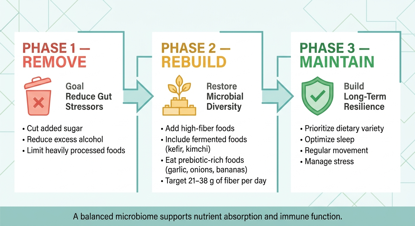 3-Phase Gut Microbiome Reset Plan for Immune & Nutrient Support