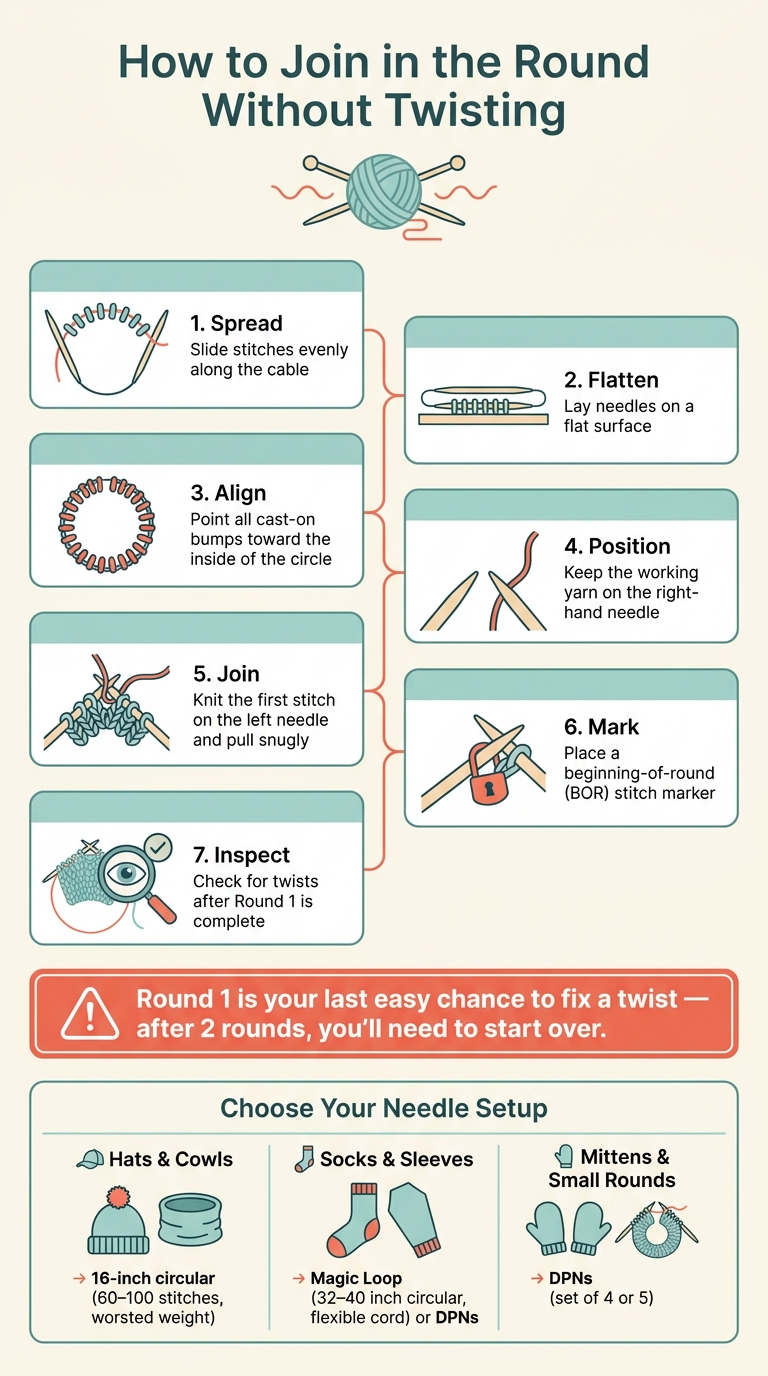 How to Join in the Round Without Twisting: 7-Step Checklist
