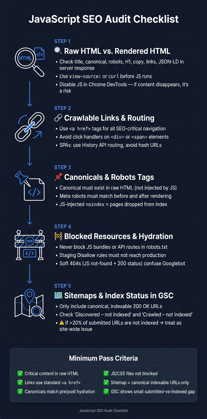 JavaScript SEO Audit: 5-Step Checklist for Crawlable Pages