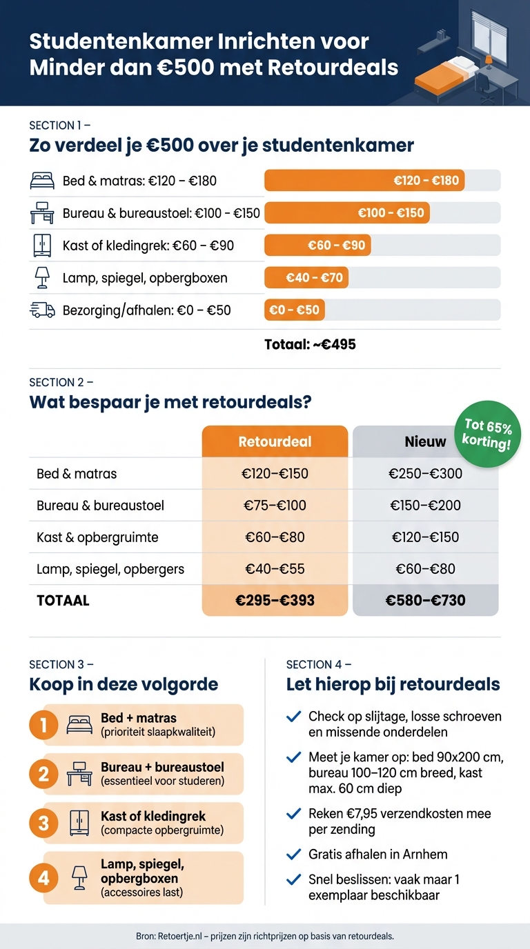 Studentenkamer Inrichten: Retourdeals vs. Nieuw Kopen onder €500
