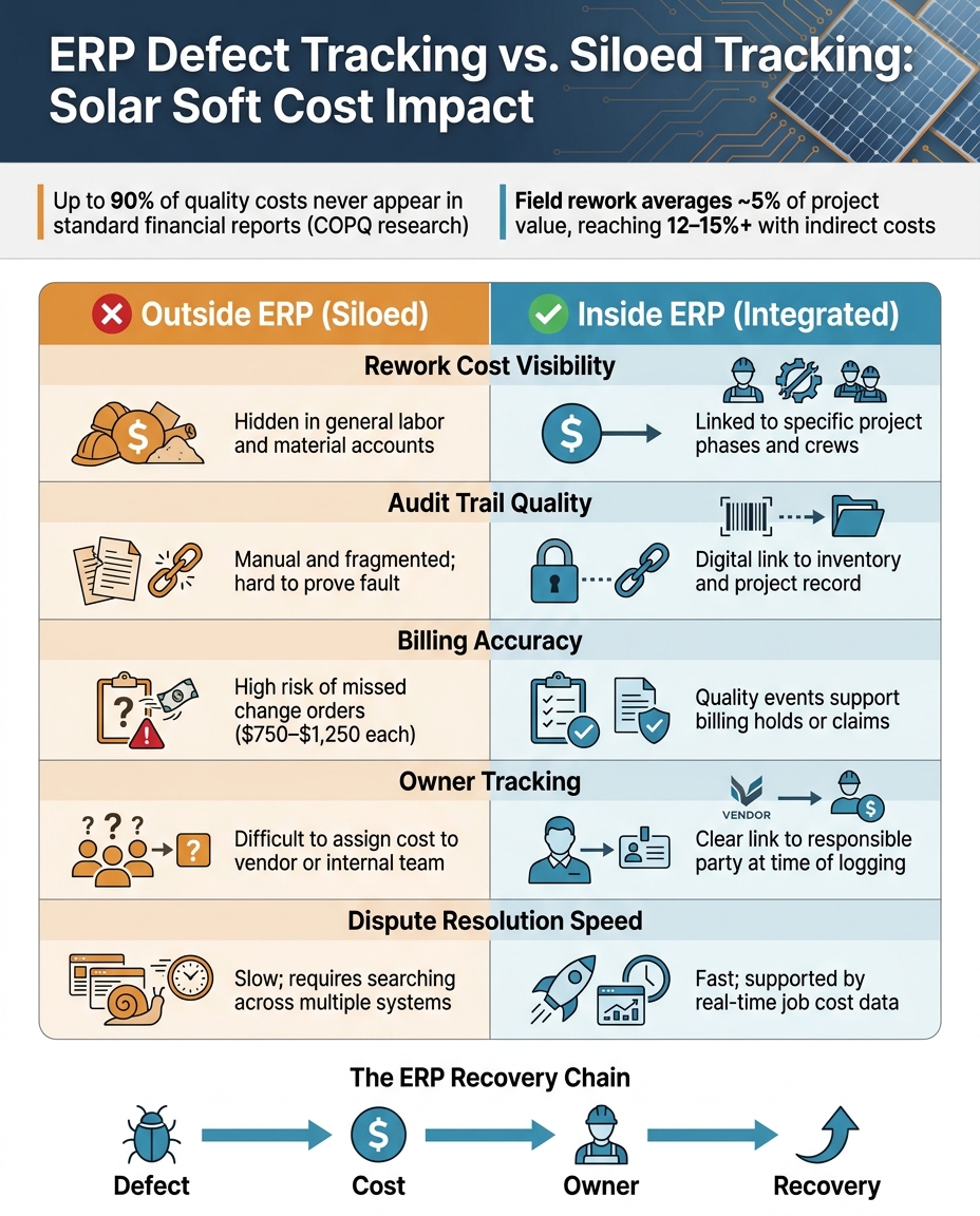 ERP Defect Tracking vs. Siloed Tracking: Solar Soft Cost Impact