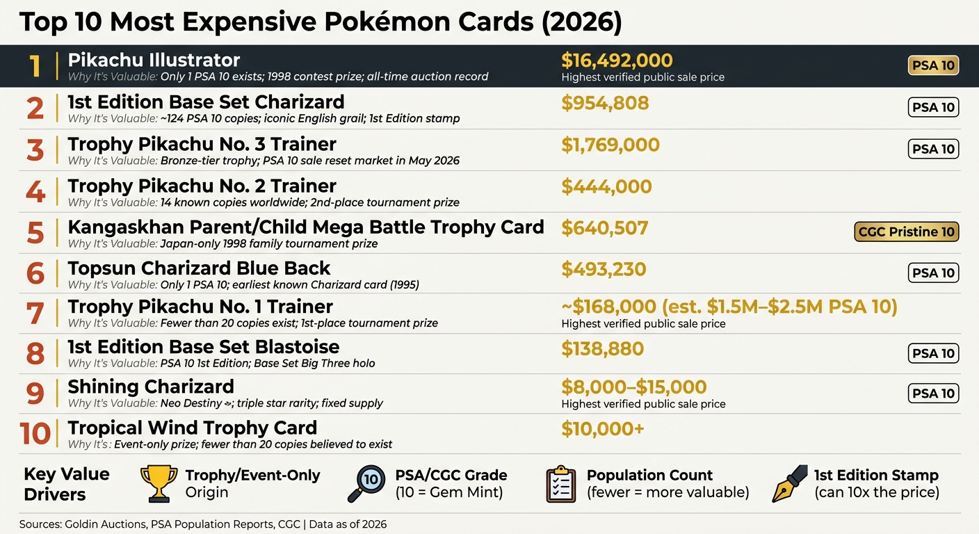 Top 10 Most Expensive Pokémon Cards: Prices, Rarity & Grades