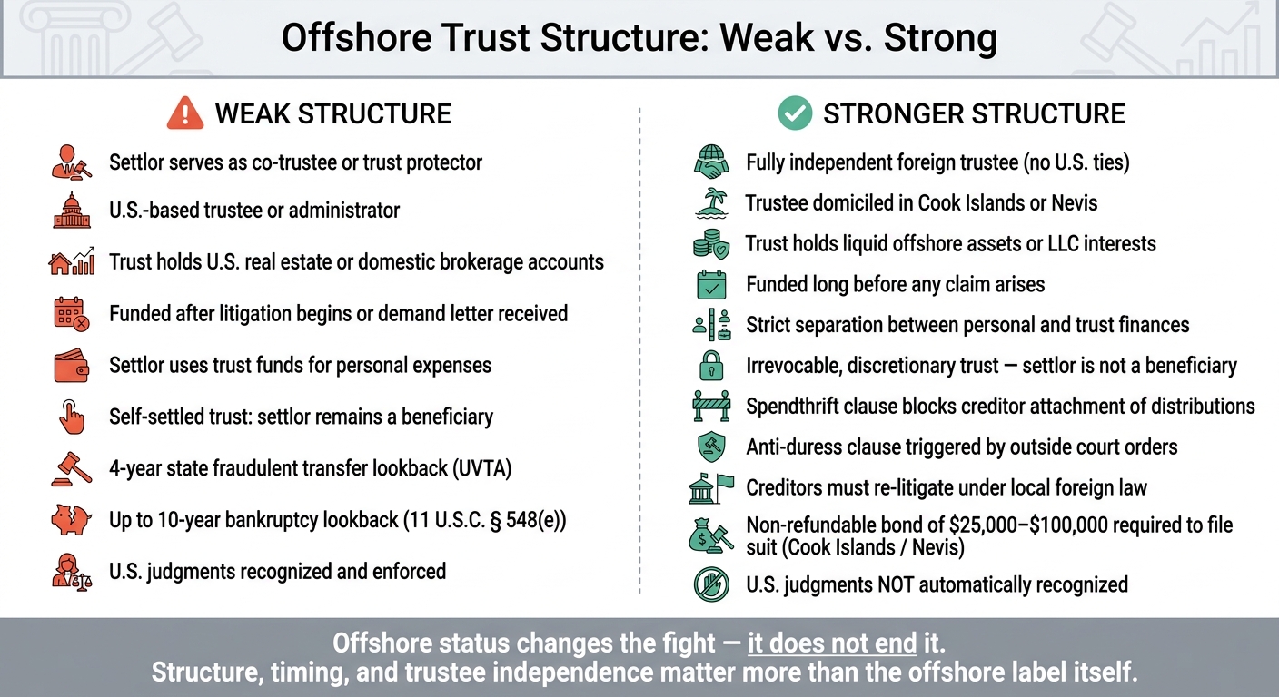 Offshore Trust: Weak vs. Strong Structure for Asset Protection