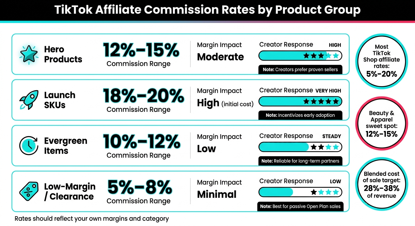 TikTok Affiliate Commission Rates by Product Group