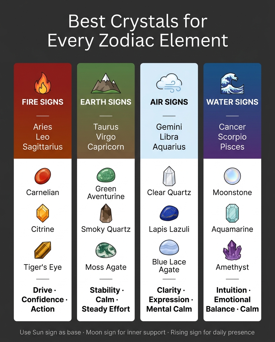 Best Crystals for Every Zodiac Element