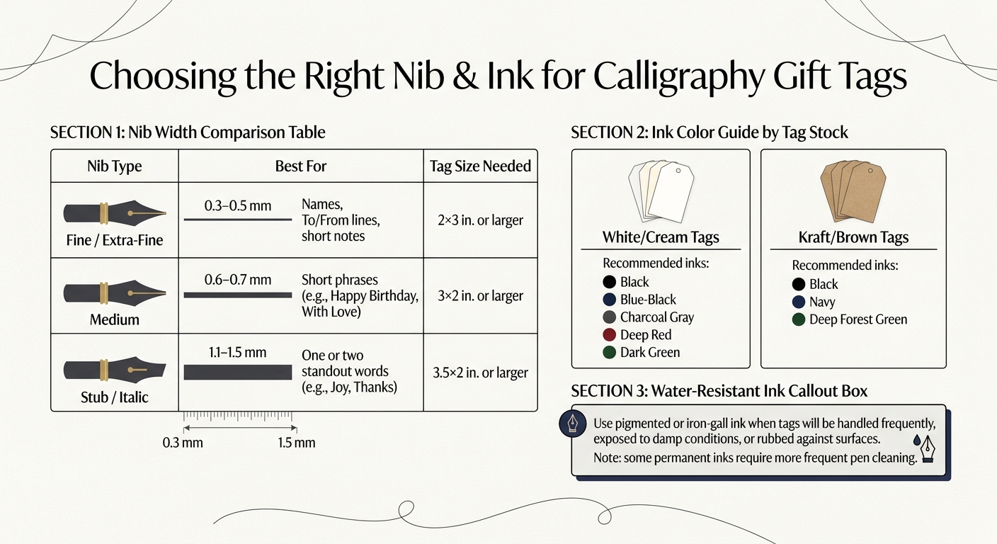 Fountain Pen Nib Guide for Gift Tags: Sizes, Uses & Ink Tips