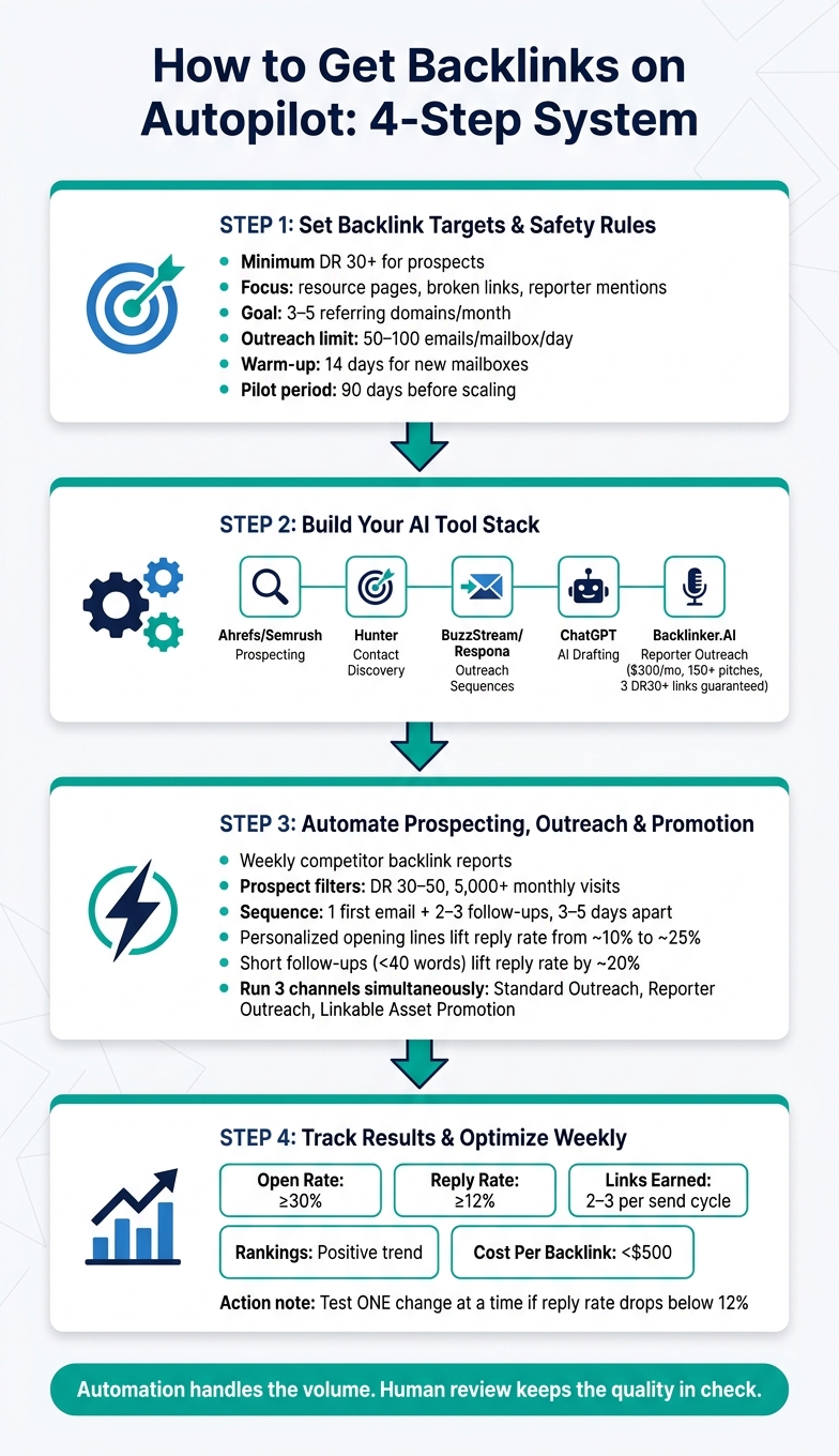 Backlink Autopilot System: 4-Step Process for Small Teams