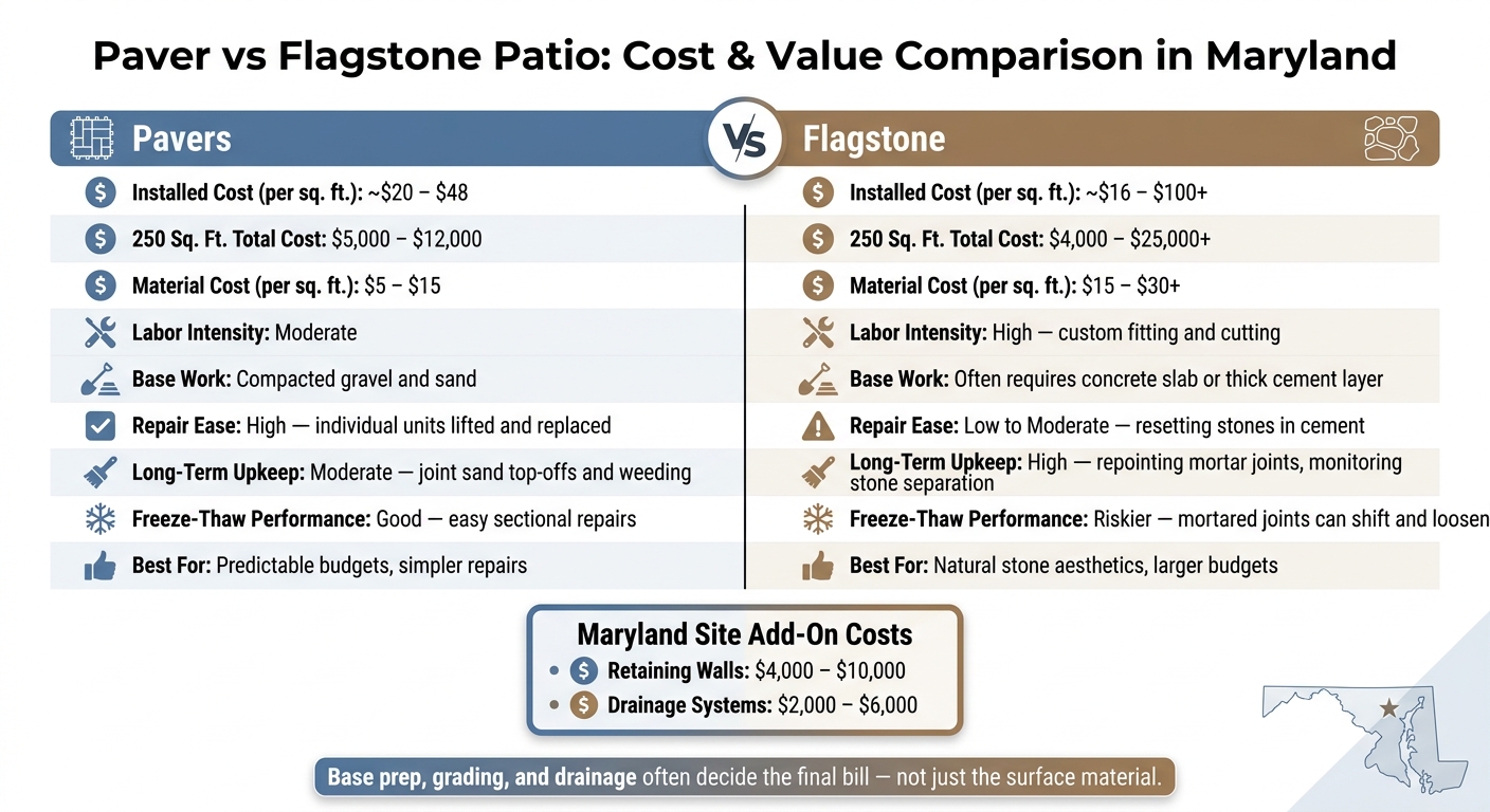 Paver vs Flagstone Patio Cost Comparison (Maryland 2024)