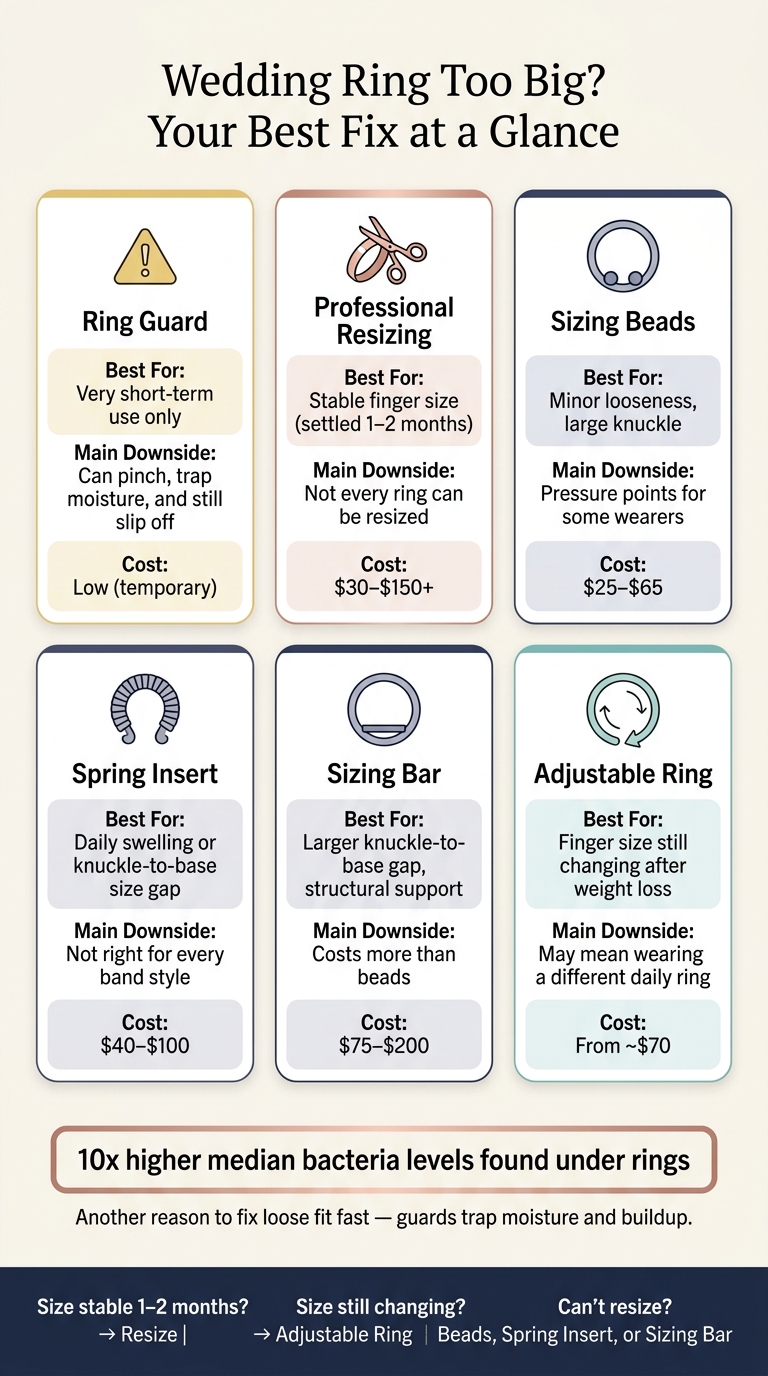 Wedding Ring Sizing Solutions: Cost, Comfort & Best Use Comparison