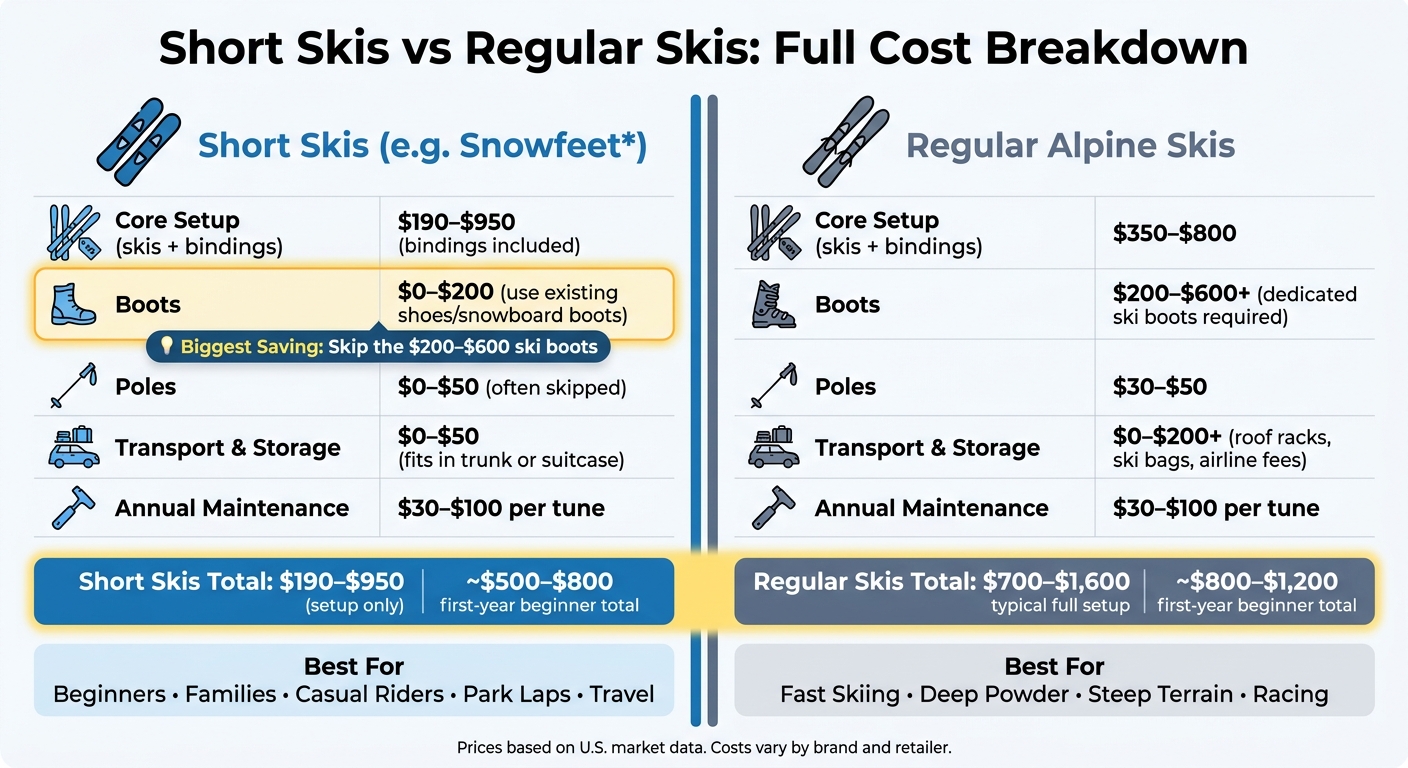 Short Skis vs Regular Skis: Full Cost Breakdown