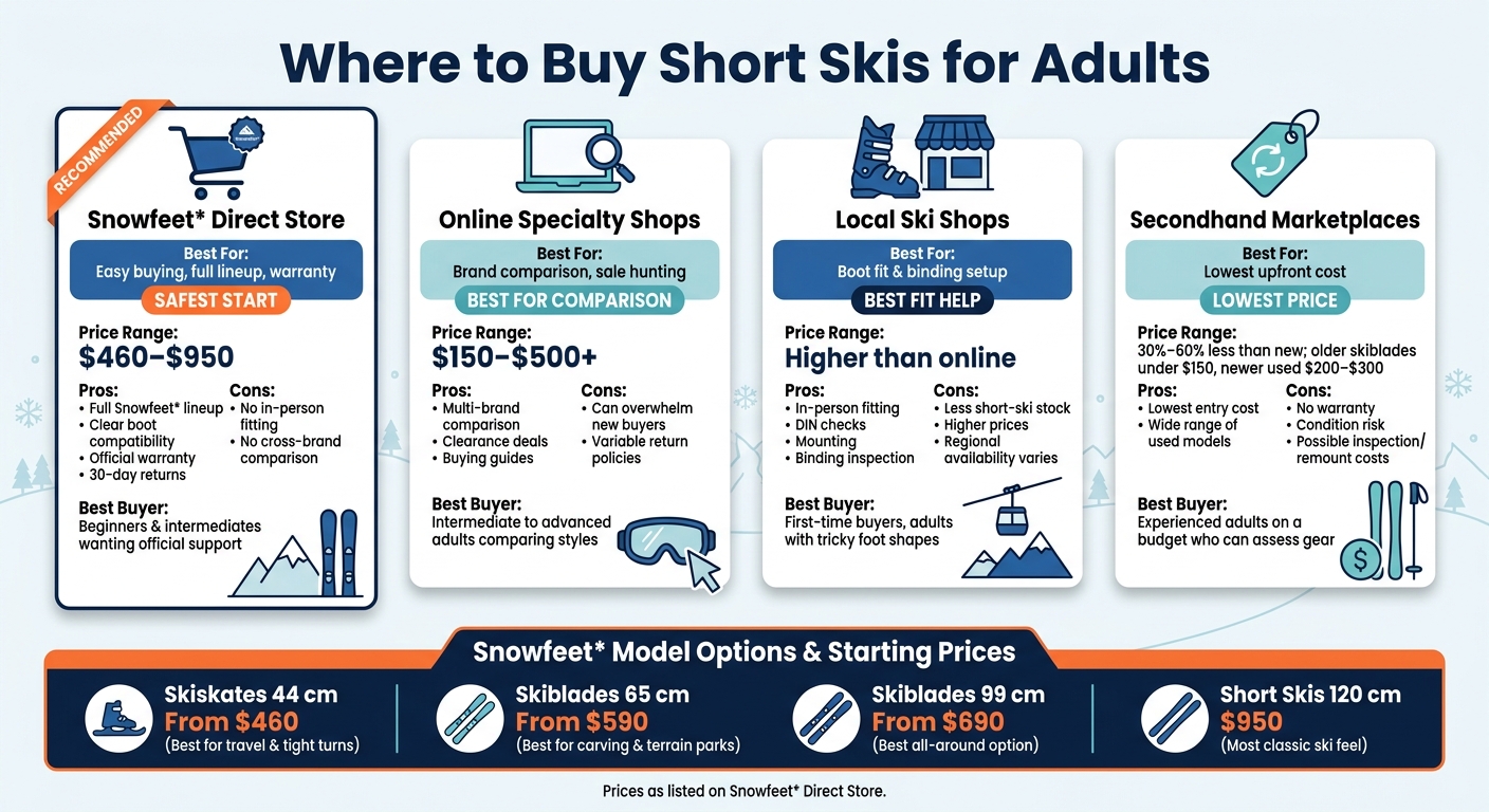 Where to Buy Short Skis for Adults: Buying Channel Comparison