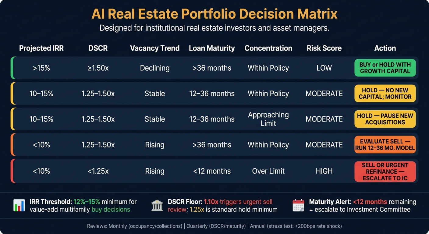 AI Real Estate Portfolio Decision Matrix: Buy, Hold, Sell, or Refinance