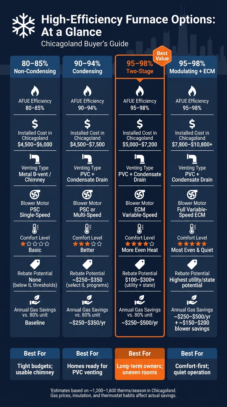 High-Efficiency Furnace Comparison: AFUE, Cost & Comfort for Chicagoland Homes