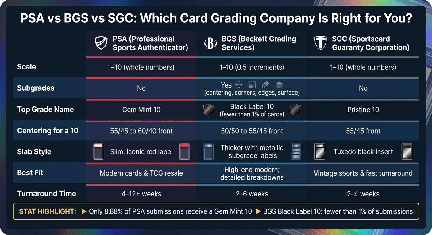 PSA vs BGS vs SGC: Card Grading Companies Compared