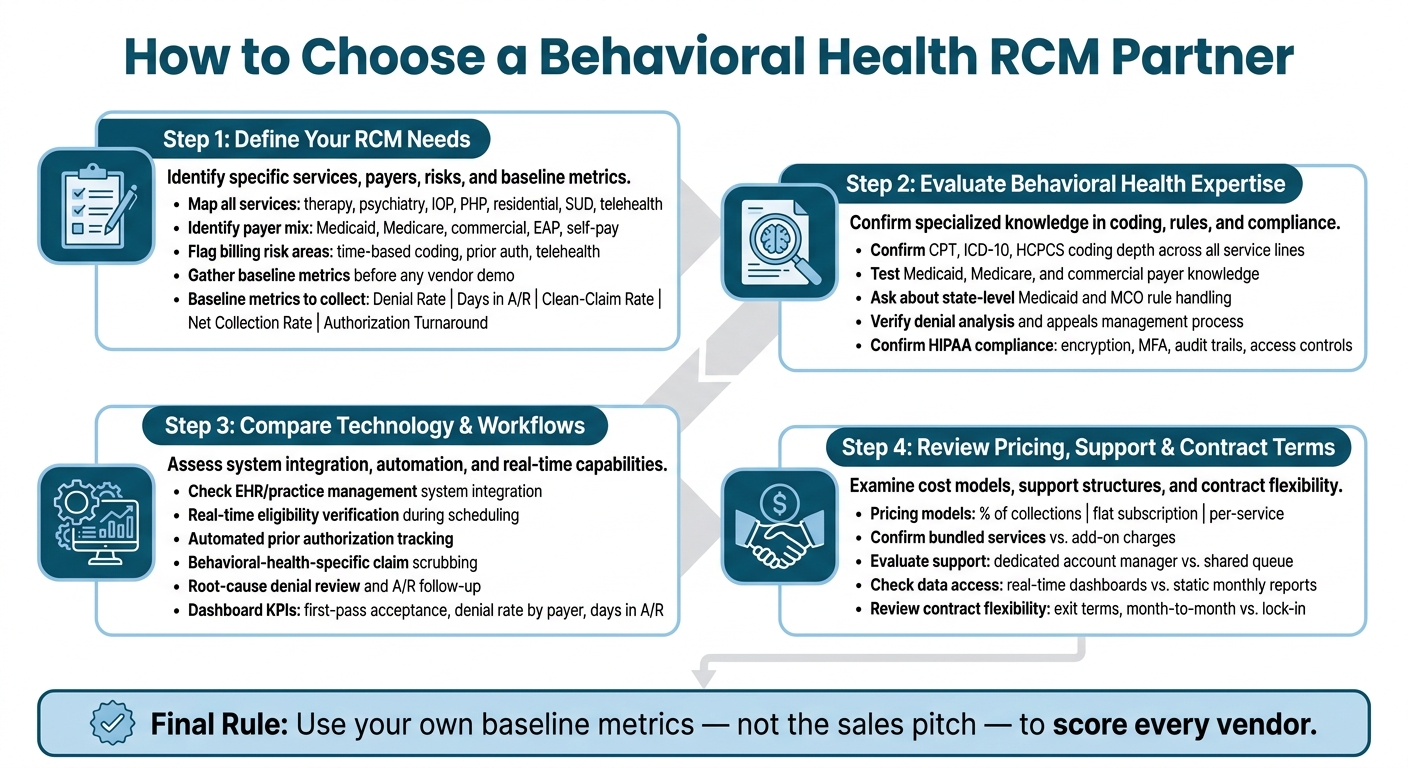 How to Choose a Behavioral Health RCM Partner: 4-Step Selection Process