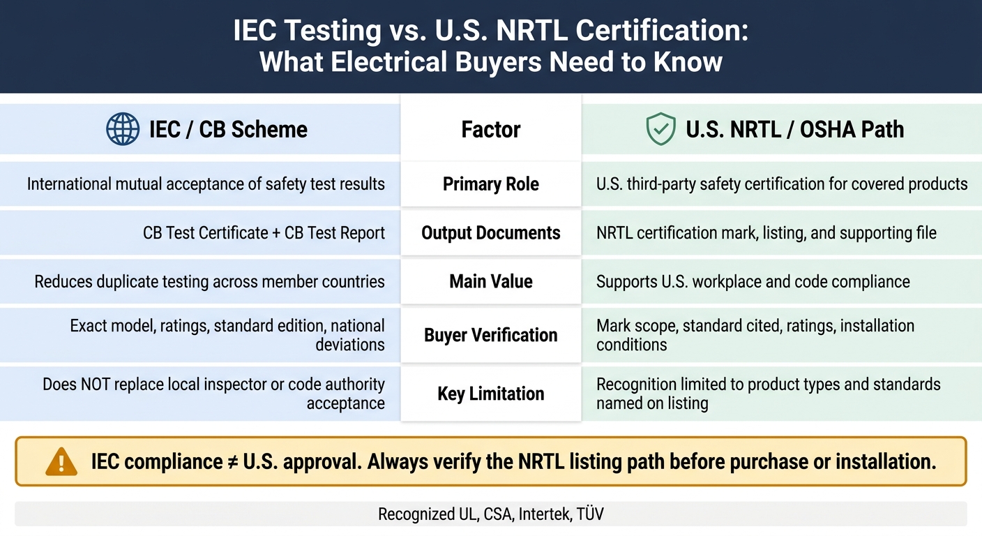 IEC vs. U.S. NRTL Certification: Key Differences for Electrical Equipment