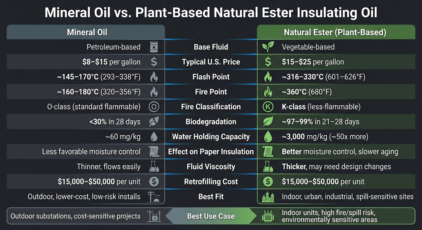 Mineral Oil vs. Plant-Based Natural Ester Transformer Oil: Key Differences