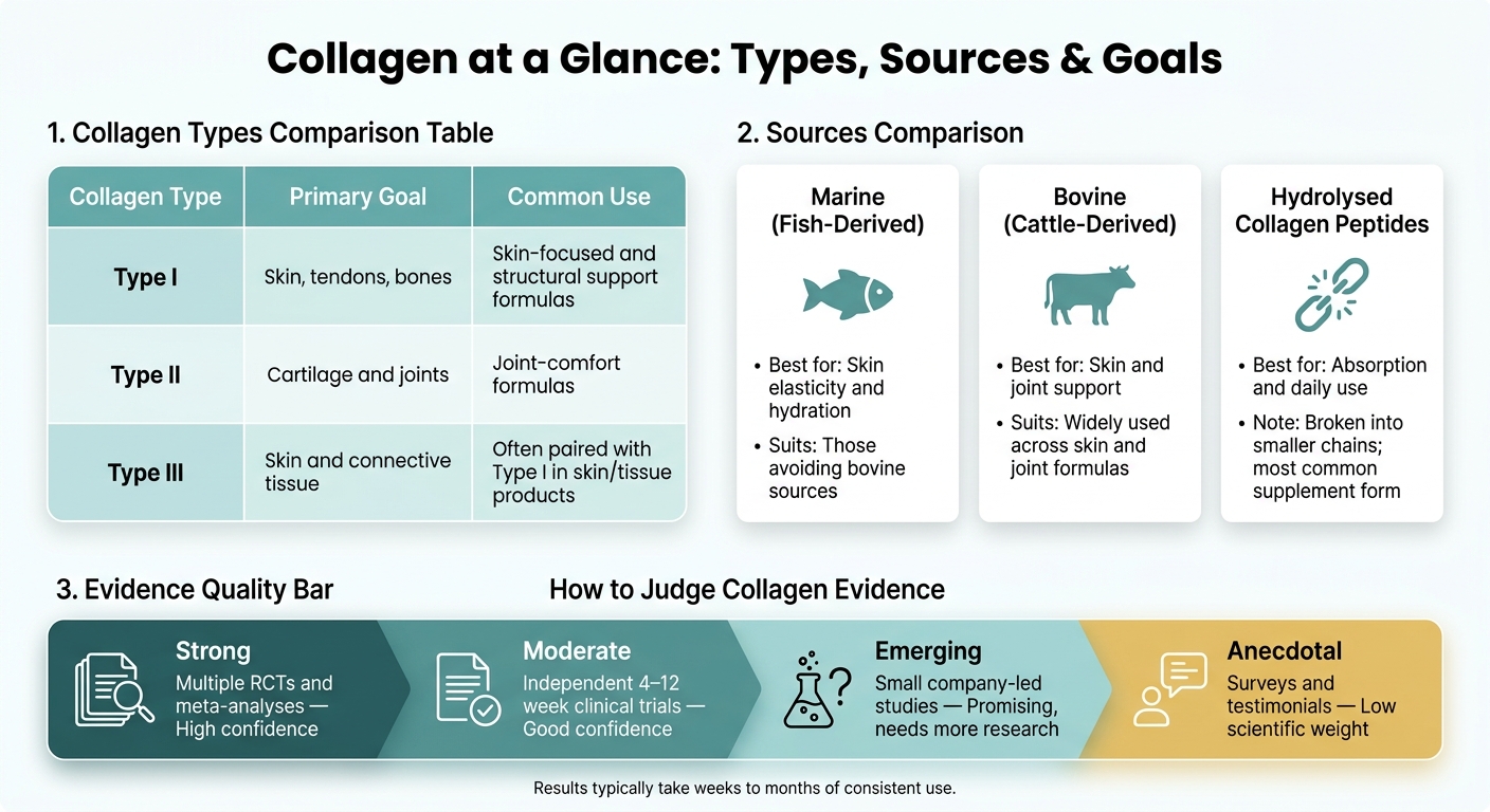 Collagen Types & Sources: Which One Is Right for You?