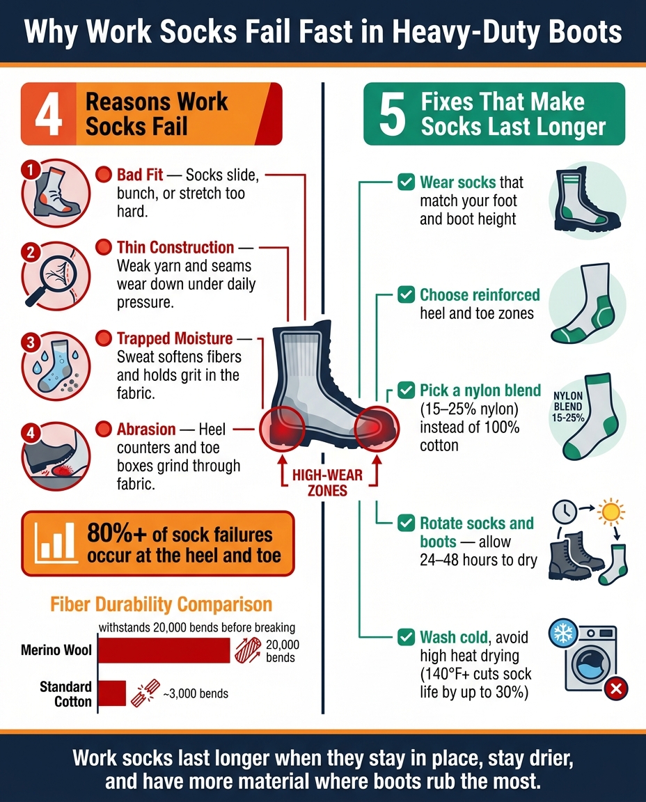 Why Work Socks Fail: 4 Causes & 5 Fixes