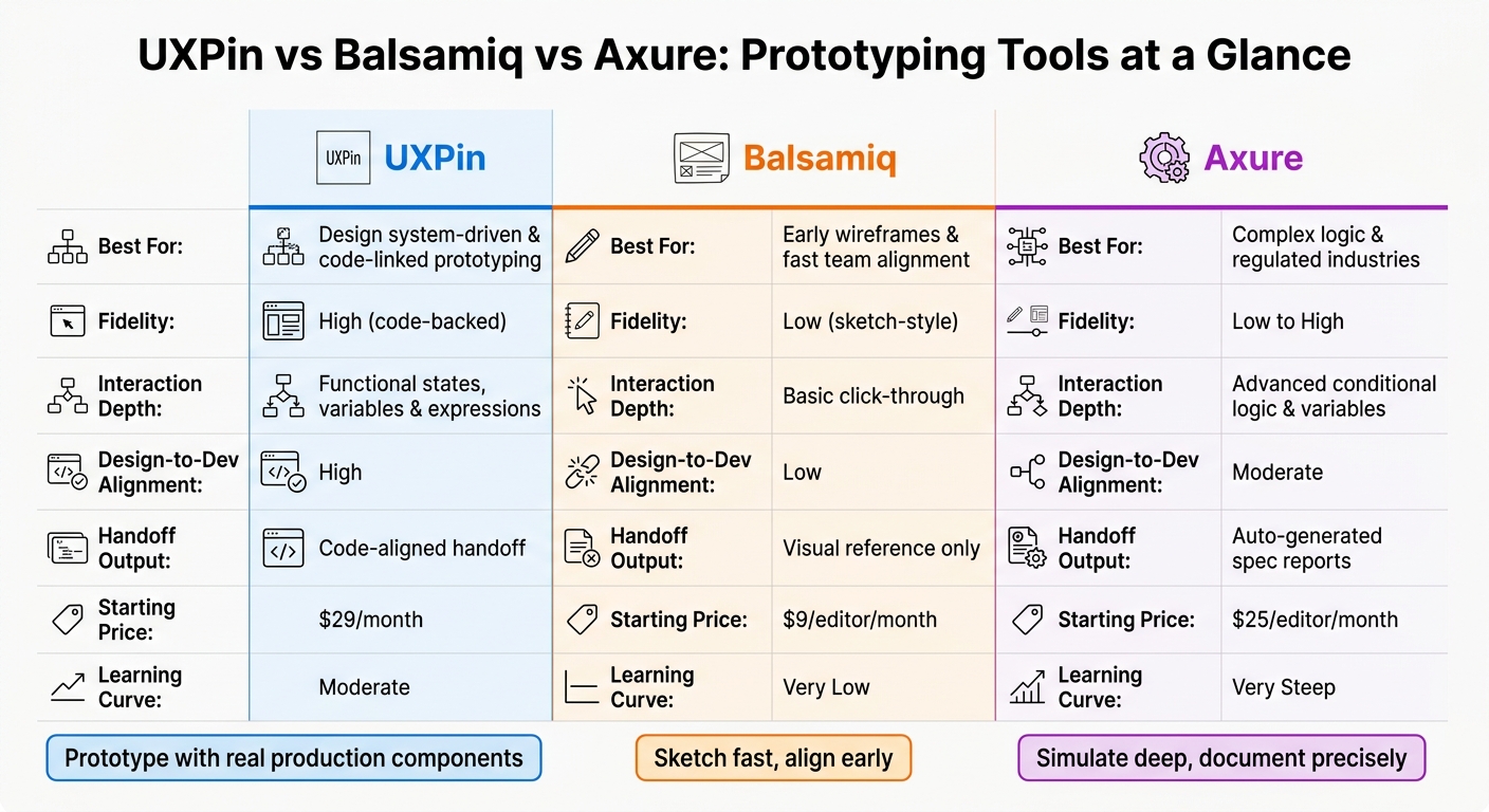 UXPin vs Balsamiq vs Axure: Prototyping Tools Compared
