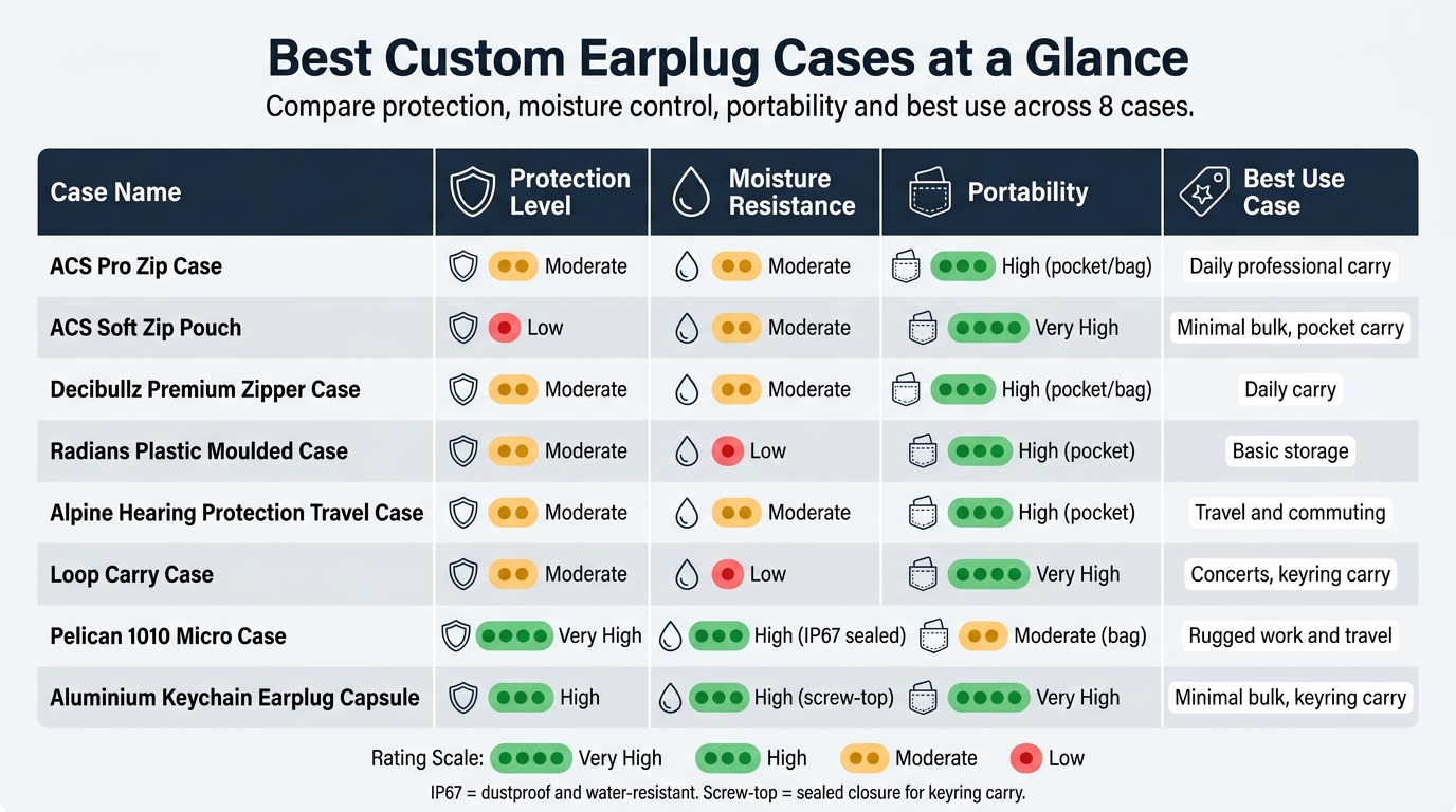 Best Custom Earplug Cases: Quick Comparison Guide
