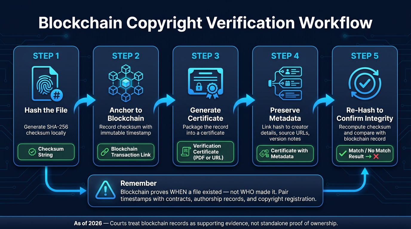 Blockchain Copyright Verification Workflow: 5 Steps to Protect Your Content