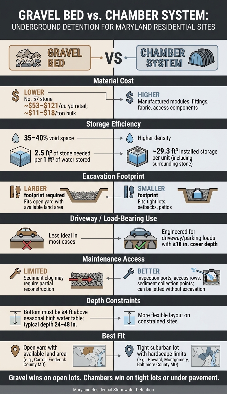 Gravel vs Chamber Underground Detention: Cost & Performance Comparison