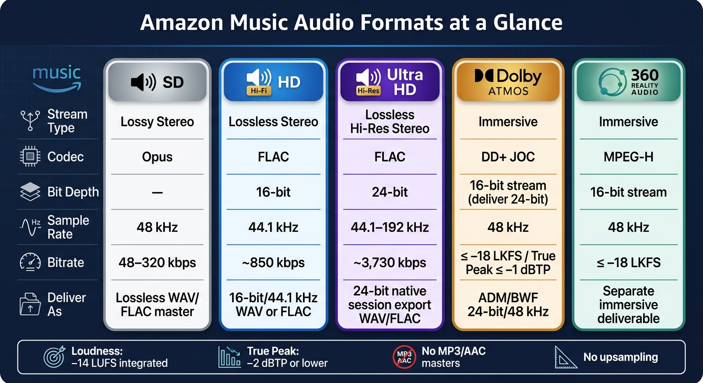 Amazon Music Audio Formats: SD vs HD vs Ultra HD vs Spatial Audio