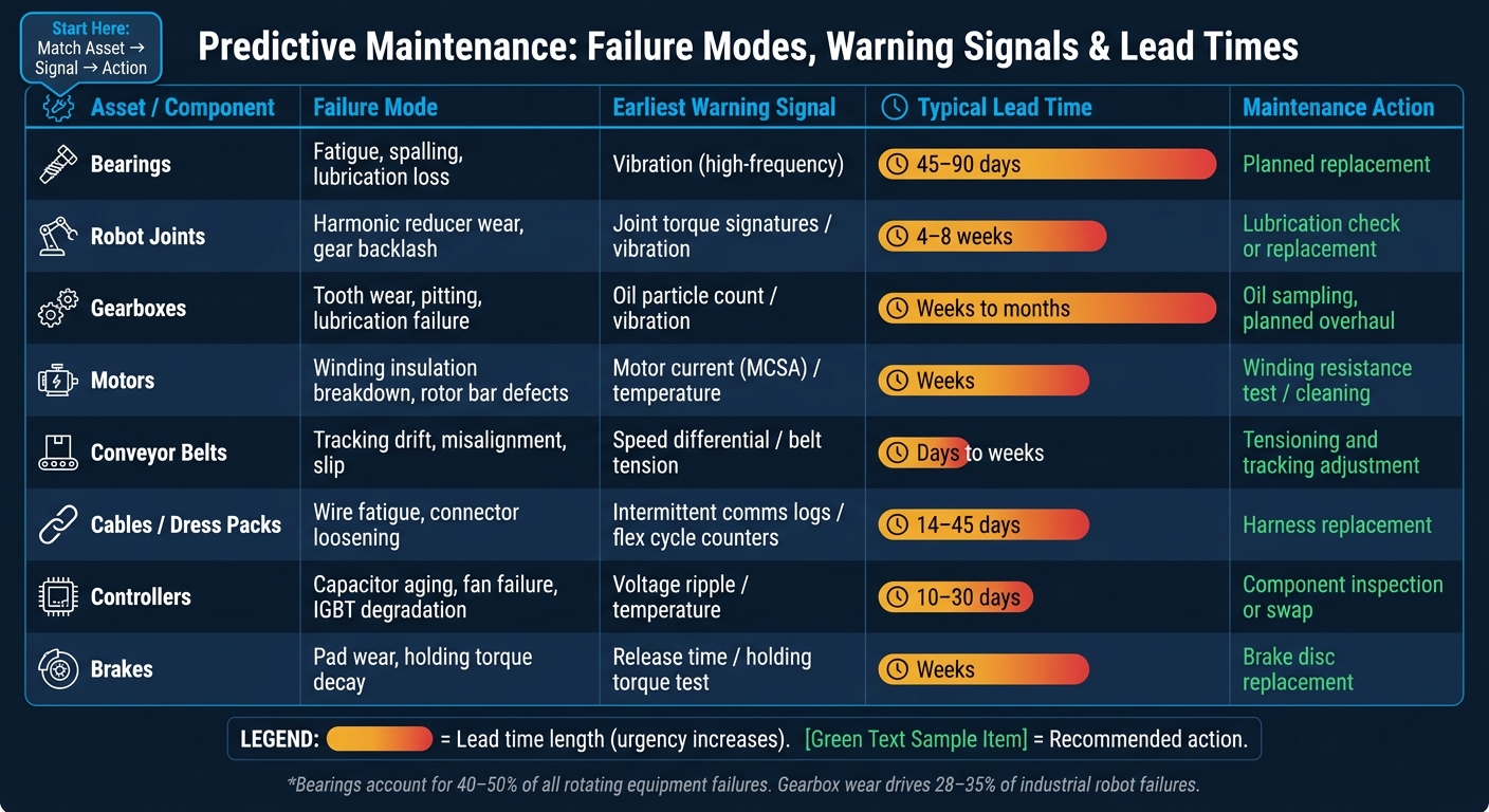 Predictive Maintenance: Failure Modes, Warning Signals & Lead Times
