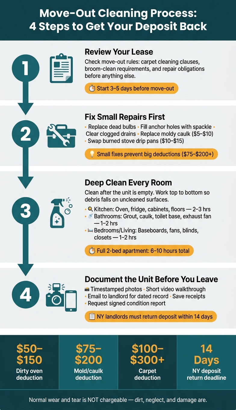 Move-Out Cleaning Process: 4 Steps to Get Your Deposit Back